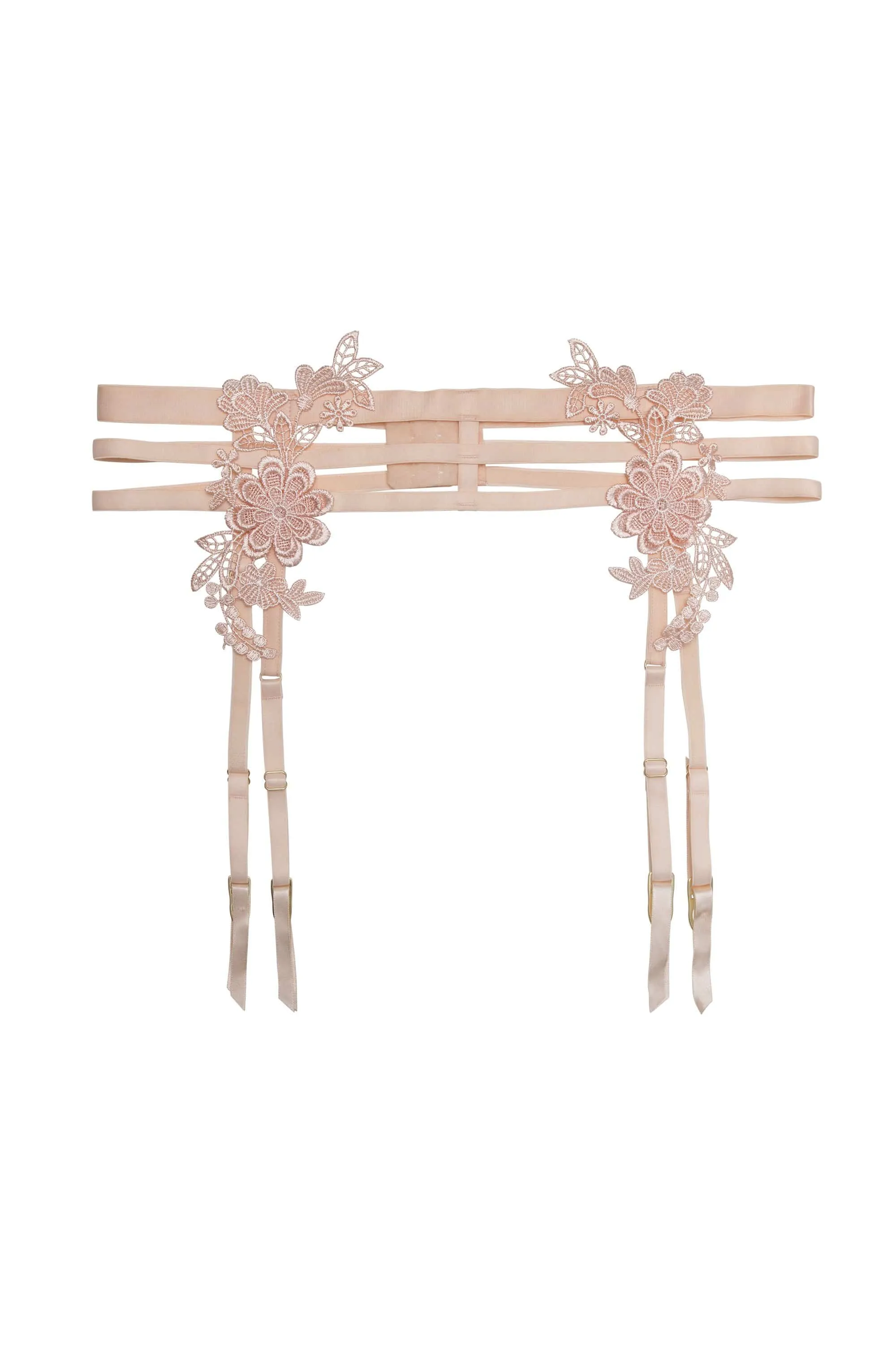 Virginia Peach Guipure Suspender