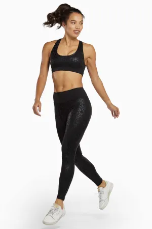 Wet Look Leopard Back High Waist Leggings