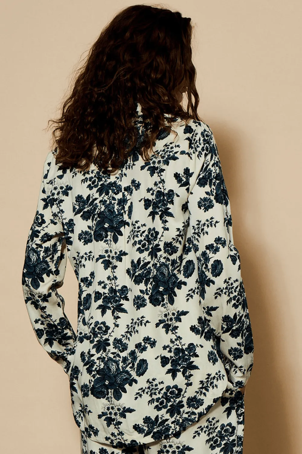 Wilda Long Sleeve Pyjama Shirt Black