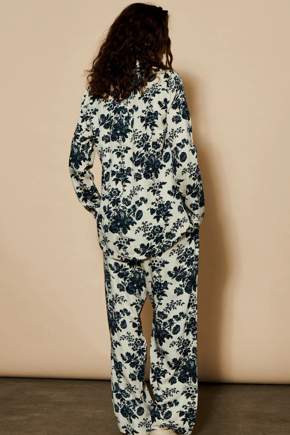 Wilda Long Sleeve Pyjama Shirt Black